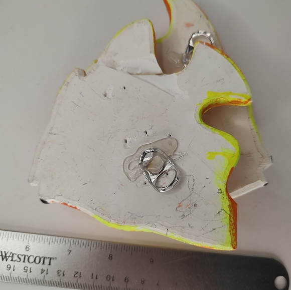 Vintage Orange Fish Chalkware Repainted Set Of 3 Wall Decor - Picture 12 of 14